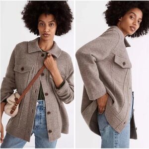 Madewell Boiled Wool Bridgman Sweater Jacket Shacket